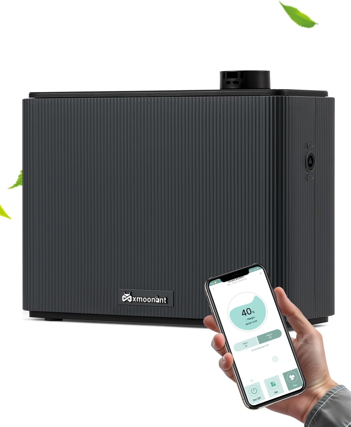 bureau Mxmoonant, 4000 m, 1000 ml, Noir, Electrique Diffuseur d'Huiles Essentielles sans Eau, Couvrant ³, Bouteille d'huile