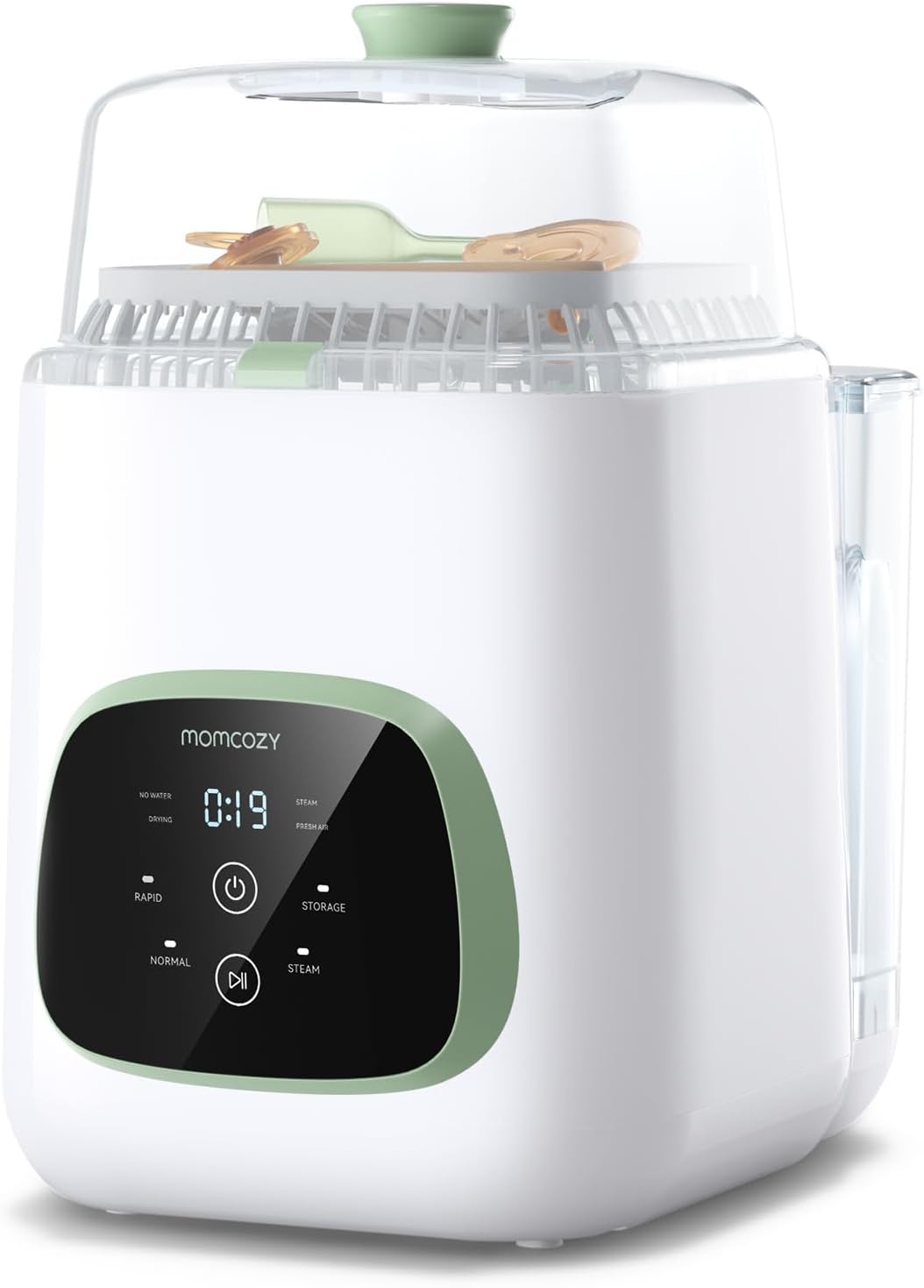 momcozy Stérilisateurs, 2.2kPa, Noir, Nettoyeur Biberons Haute Pression, 99.9% Germes, Cycle rapide, Toutes marques