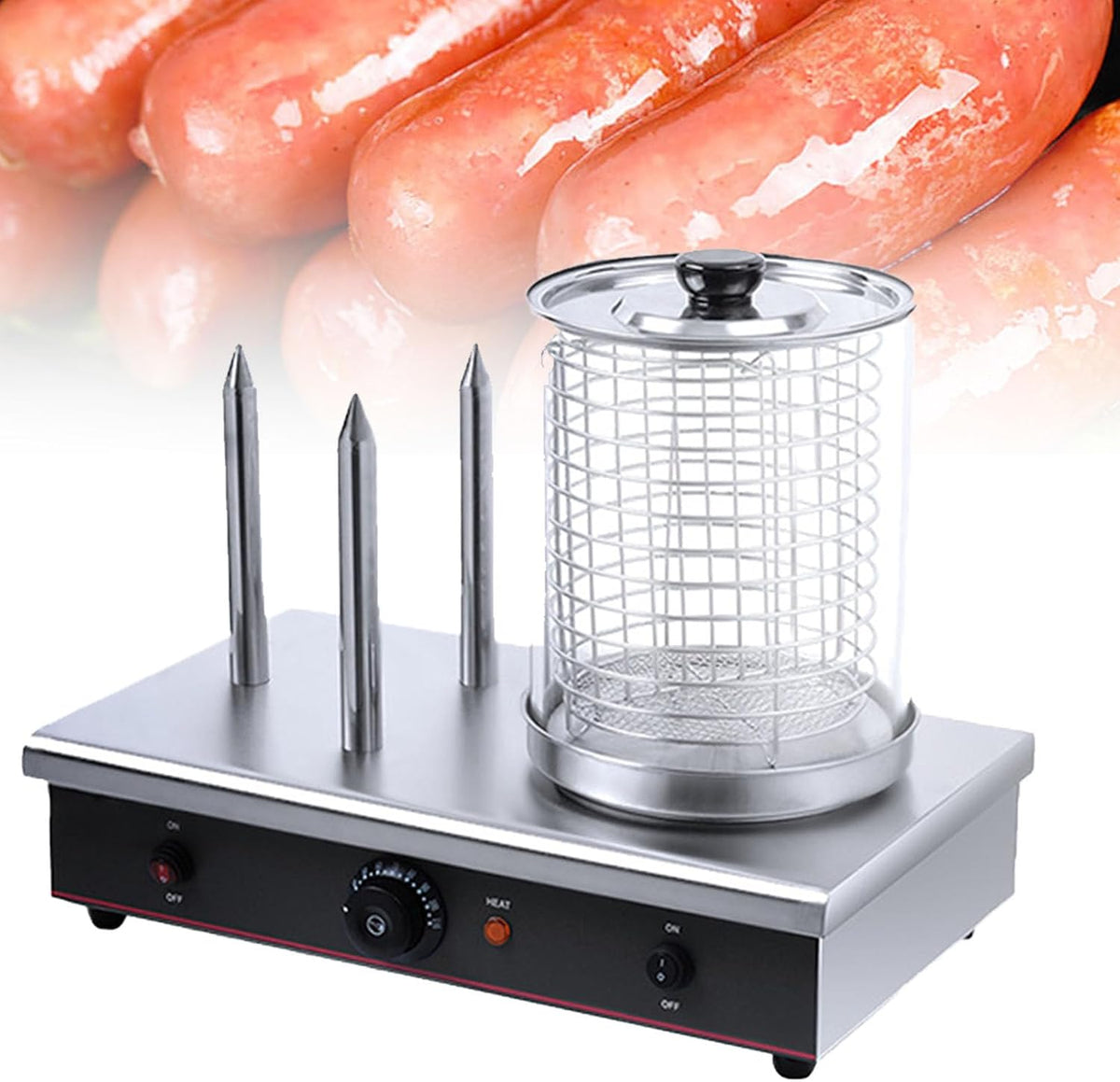 Cashwise Grille-pains, 700 W, 220 V, Argenté, Machine à Hot-Dog électrique Commerciale