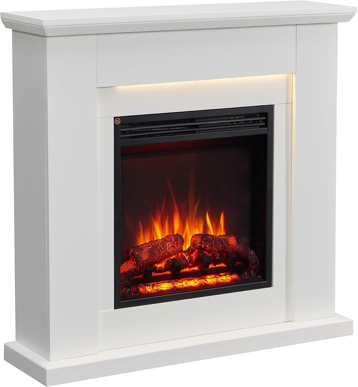 BALDERIA cheminée électrique, 2000 W, Blanc, Pandora - avec Chauffage 1000/, Effet de Flammes 3D, éclairage LED