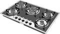HazLope Tables de cuisson, 77 cm, Noir, Plaque Cuisson Gaz 5 Brûleurs, Table Gaz Encastrable Vitrocéramique e