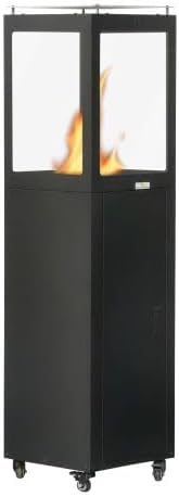 Green Flame Appareils de chauffage extérieur, 3 environ 35 x 35 x 139 cm, 5,0 kW, alliage Acier revêtu par pulvérisation, réservoir à granulés