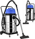 LADECNERHT aspirateur eau et poussière, 60 L, Moins de 80 dB, 1400 W, Corps en acier inoxydable épais, tuyau en EVA, Noir
