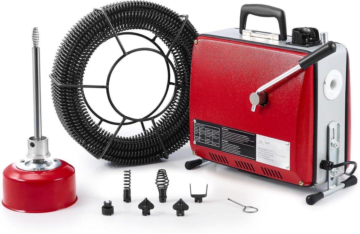 ZELCAN Furets déboucheurs, 400 W, 30 mm, 100 mm, Noir, Déboucheur Électrique Professionnel, Machine de Nettoyage de Canalisation d'Égout 400r/min