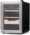 KLARSTEIN fumoir, 37 Litres, Argenté, El Presidente Cave à Cigares - Humidor Thermoélectrique avec Porte Vitrée