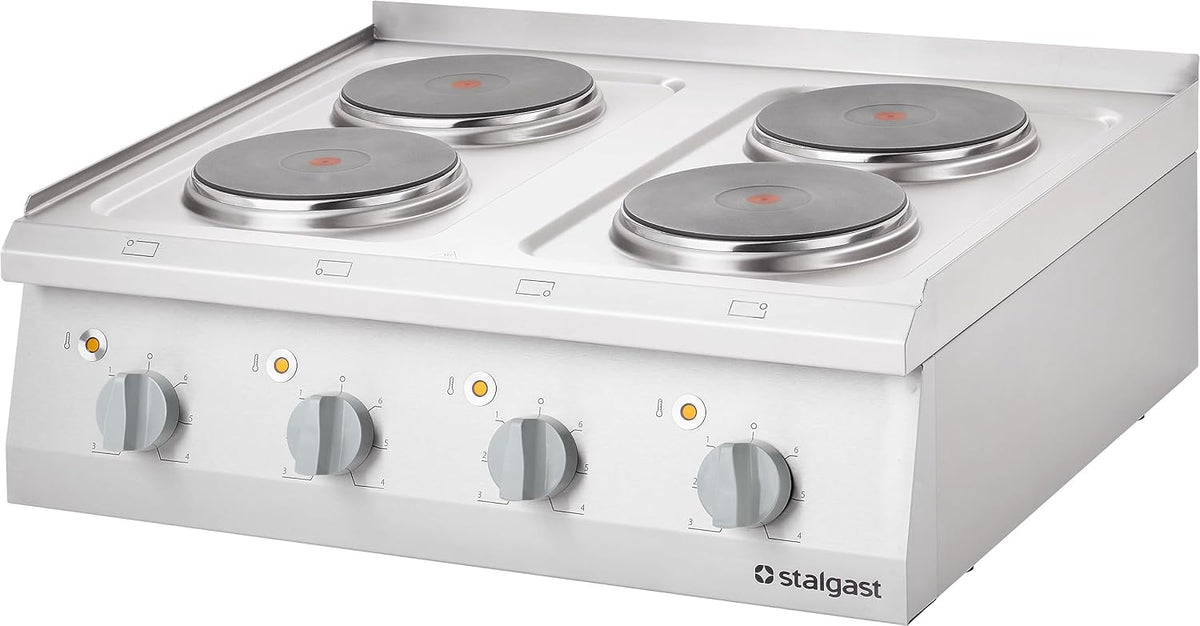 STALGAST Réchauds, 10.4 kW, Noir, Réchaud Électrique 4 Plaques à Poser
