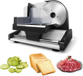 Aredwhiterui trancheuse électrique, 200 W, Argenté, Puissante Pour Usage Domestique, Trancheuse À Fromage/Pain/Légumes