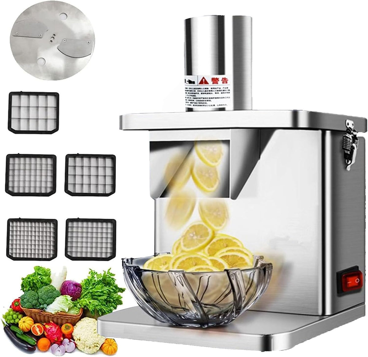 GIZMIT broyeur, 200w, 250 W, 15 mm, Noir, Coupe-légumes électrique Commercial, Hachoir à légumes, Automatique de Pommes de Terre