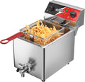 crosson Friteuses, 6 L, Noir, Friteuse électrique avec vidange d'huile, minuterie de 30 minutes, réservoir d'huile de formage par étirement