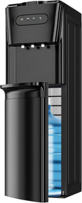 Tehanld Distributeurs d'eau chaude et froide, 18 litres, Noir, Distributeur d'eau à chargement par le bas pour bouteilles de 10 ou