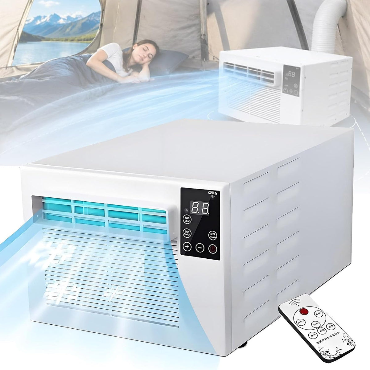 Cashwise rafraîchisseur d'air, Optimisé pour des espaces jusqu'à 5 m², Ultra-silencieux (moins de 38 dB), 280 W, Gris argenté