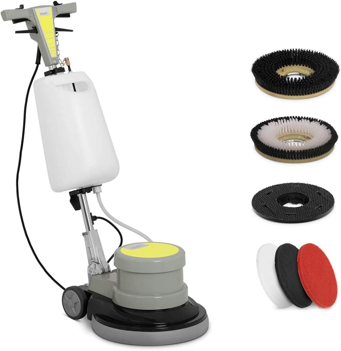 Ulsonix Nettoyants sol, 100 W, 154 tr/min, 43,2 cm, 17 pouces, 4 L, Noir, Monobrosse Professionnelle 1, Brosse de /