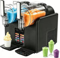 CYMYYDS sorbetière, 398 x 380 x 420 mm, 2 L x 2 (4 000 ml), 430 W, Noir, Machine à Granita à 2 Réservoirs