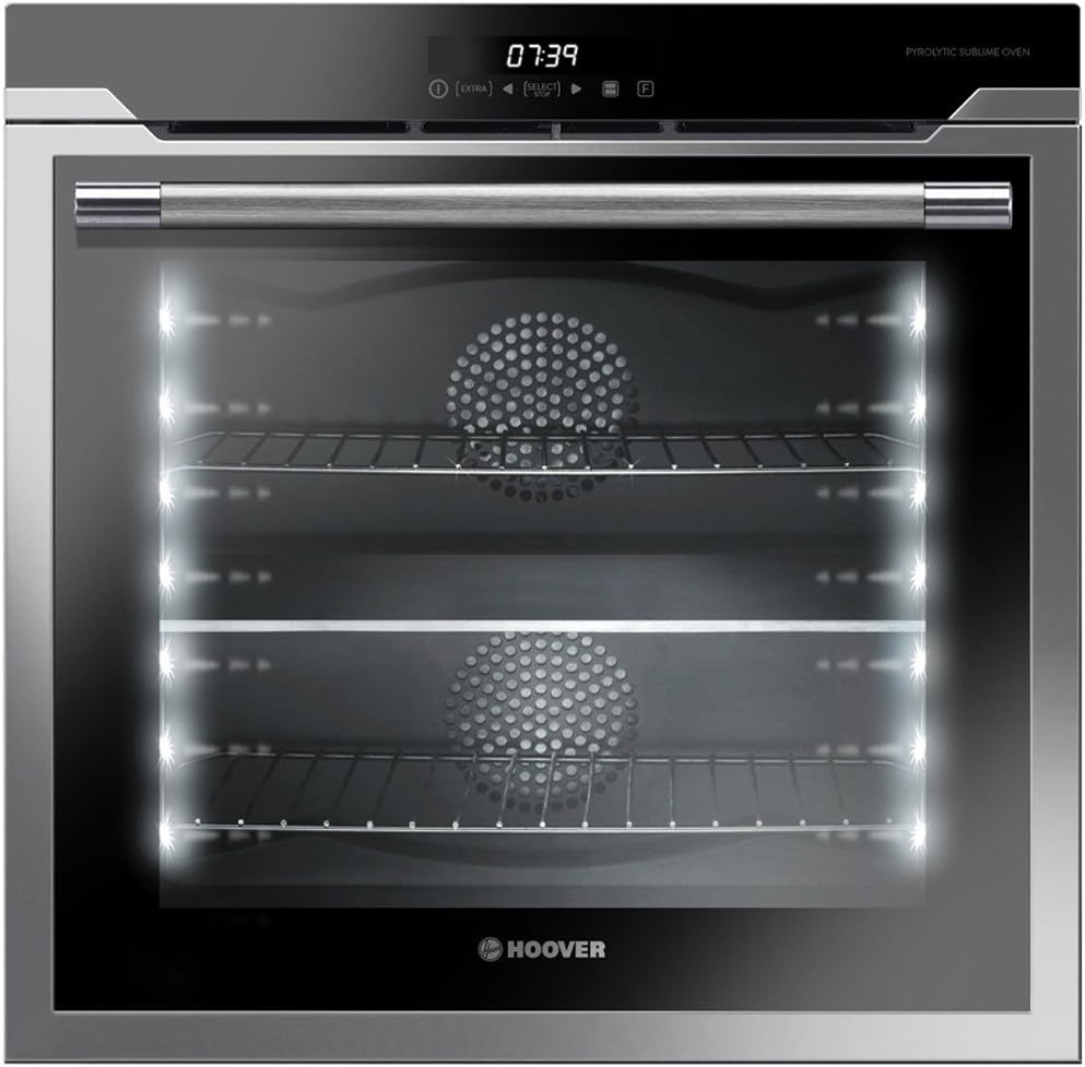 Hoover Fours encastrables, 78 L, Argenté, HOAZ8673IN Four électrique à deux zones 15 fonctions avec vision LED