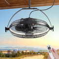 KZT Ventilateurs de plafond avec lampe intégrée, Blanc