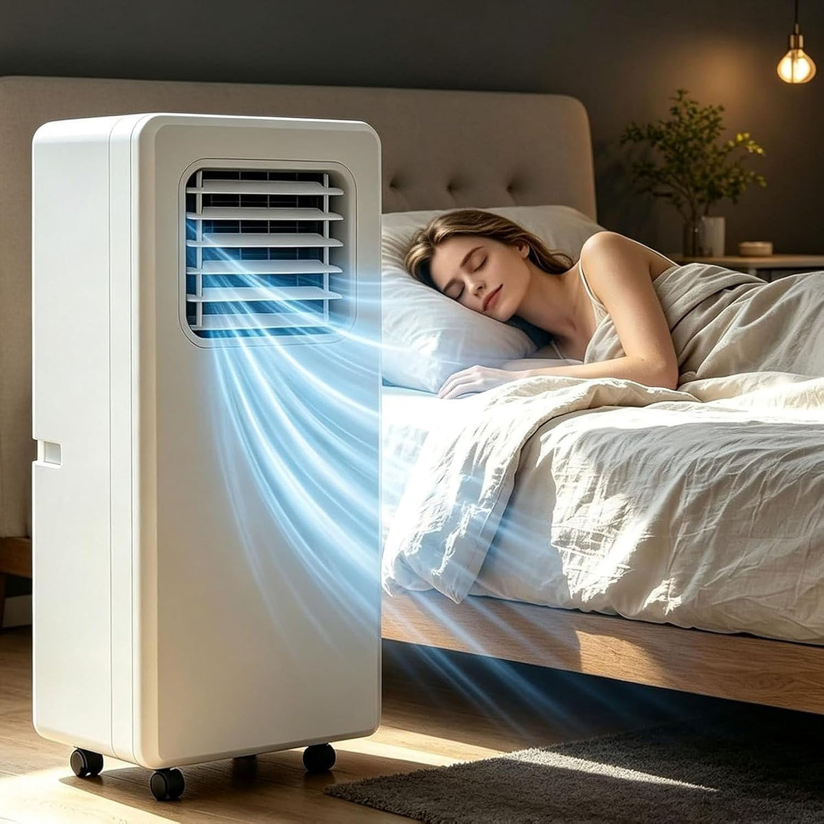 climatiseur portable PSHZHIM, 000 BTU, 18000btu, Blanc, Climatiseur Mobile sans Unité Extérieure, Puissant Aéroconditionneur 12 /18 000