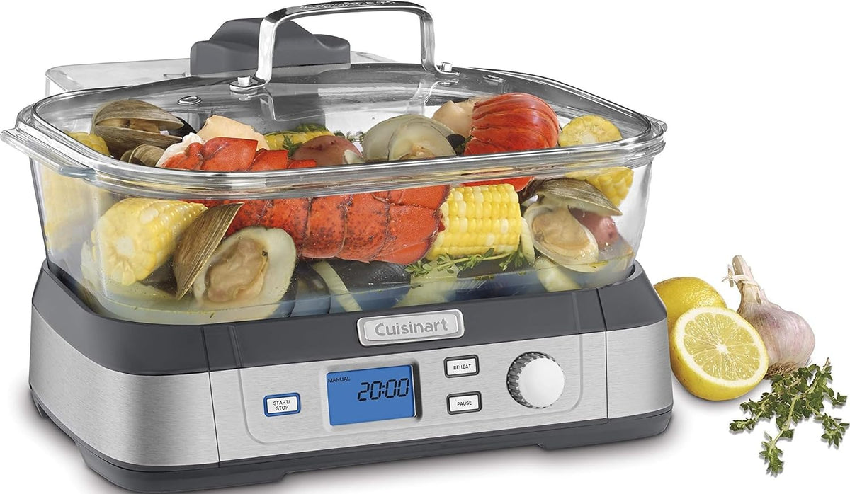 CUISINART Cuiseurs vapeurs électriques, Argenté, Stm-1000 Cookfresh Digital en verre cuiseur vapeur, Acier inoxydable One Size acier inoxydable