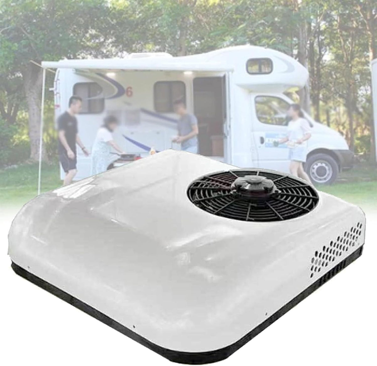 RayGenius Climatiseurs, 850 W, 24 V/12 V, 24v, blanc, Climatiseur 2 en 1 de Toit pour Camping-Car, 12/ DC Électrique de Parking