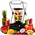 SHUMIAO blender, 2200 W, 2 L, Noir, Commercial pour Fruits, Capot Insonorisant, Préparez plusieurs recettes