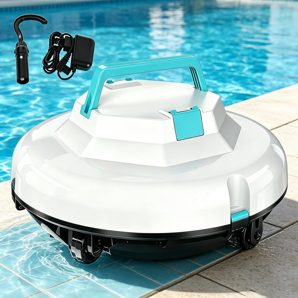 IkiEclipse robot aspirateur, Noir, De Piscine sans Fil, Robot Nettoyeur De Piscine Automatique, Aspirateur Robotique De Piscine