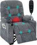 HOMCOM Fauteuils inclinables, Gris, Fauteuil massant électrique avec Vibration