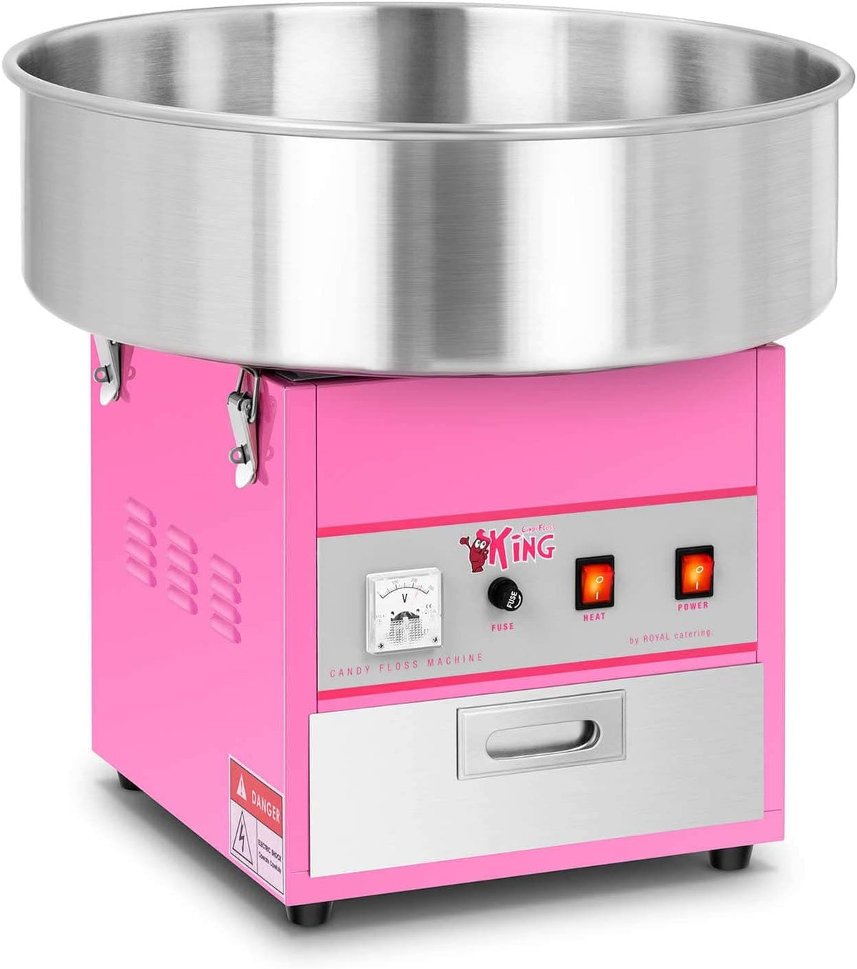 Royal Catering Machines à barbe à papa, 52 cm, 1.200 W, 52x52x50 cm, Noir, Machine à Barbe à Papa Professionnelle RCZK-1200-W (diamètre de la cuve