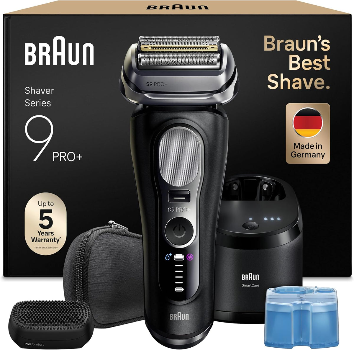 Braun Rasoirs à grille, Marron/Noir, Rasoir Electrique Homme Series 9+ Pro 9690CCE Noir